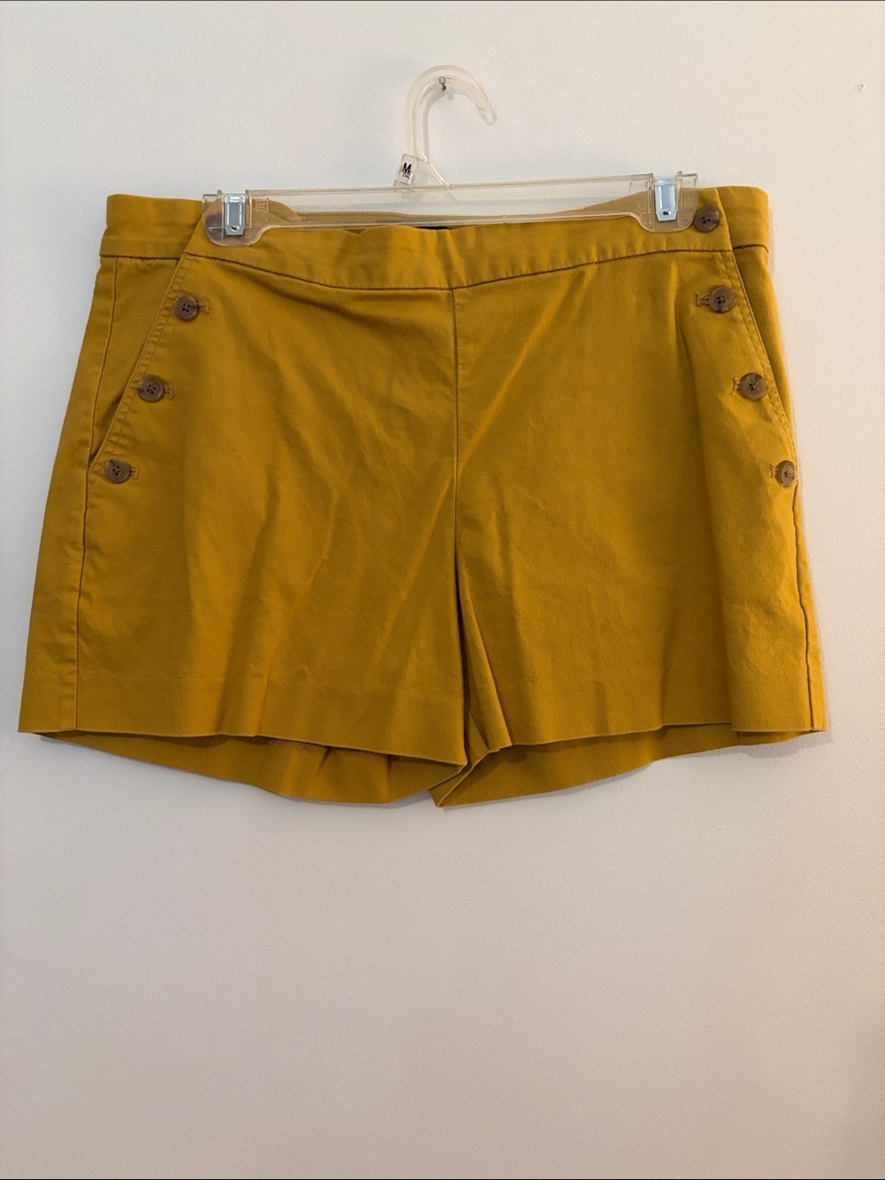 Banana Republic Mustard Sailor-Button High-Waist Shorts